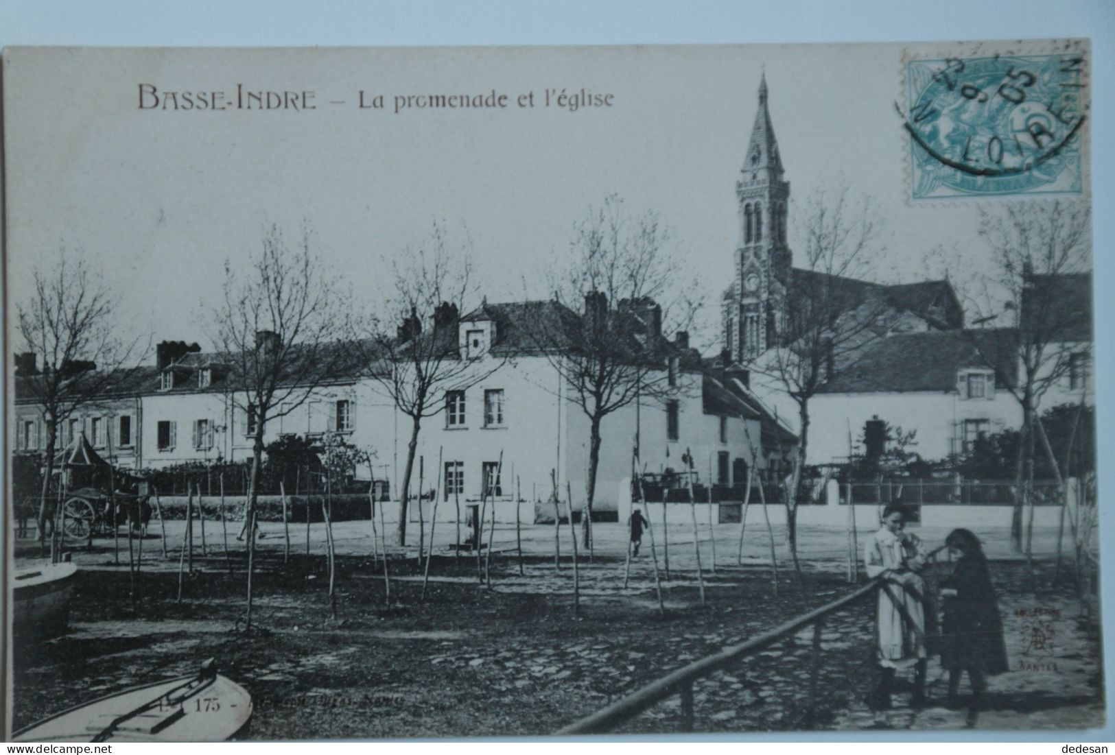 Cpa Basse Indre La Promenade Et L'église 1905 - NOV12 - Basse-Indre