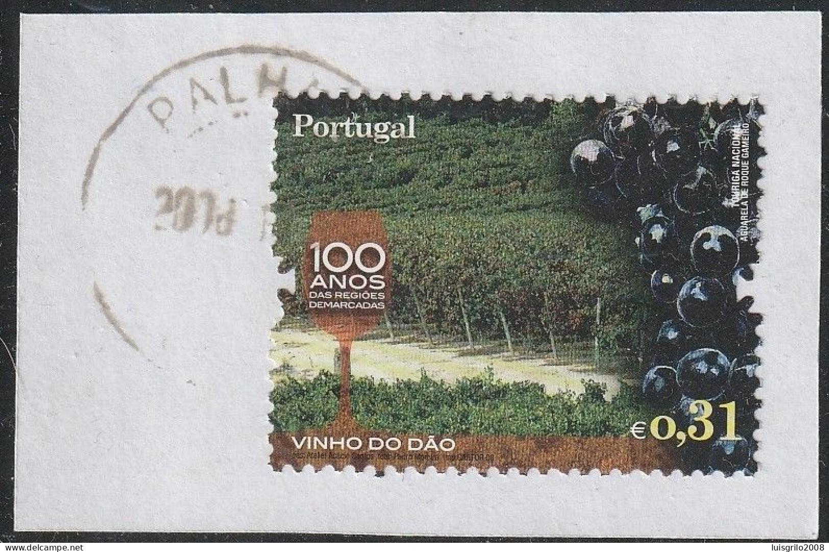 Fragment - Rare Postmark PALHAÇA -|- Mundifil Nº 3759 . Regiões Demarcadas, Vinho Do Dão - Usado