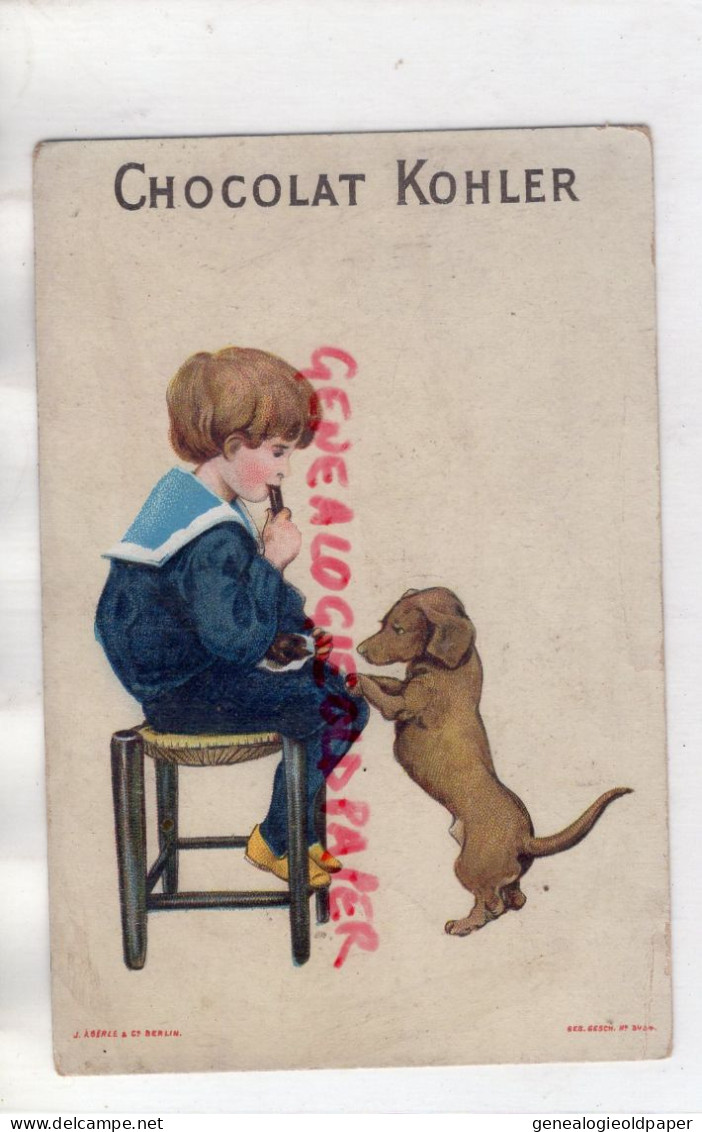 SUISSE- LAUSANNE- CHROMO FABRIQUE CHOCOLAT AMEDEE KOHLER-M. ZIEGERT-ENFANT CHIEN DOG - Sonstige & Ohne Zuordnung