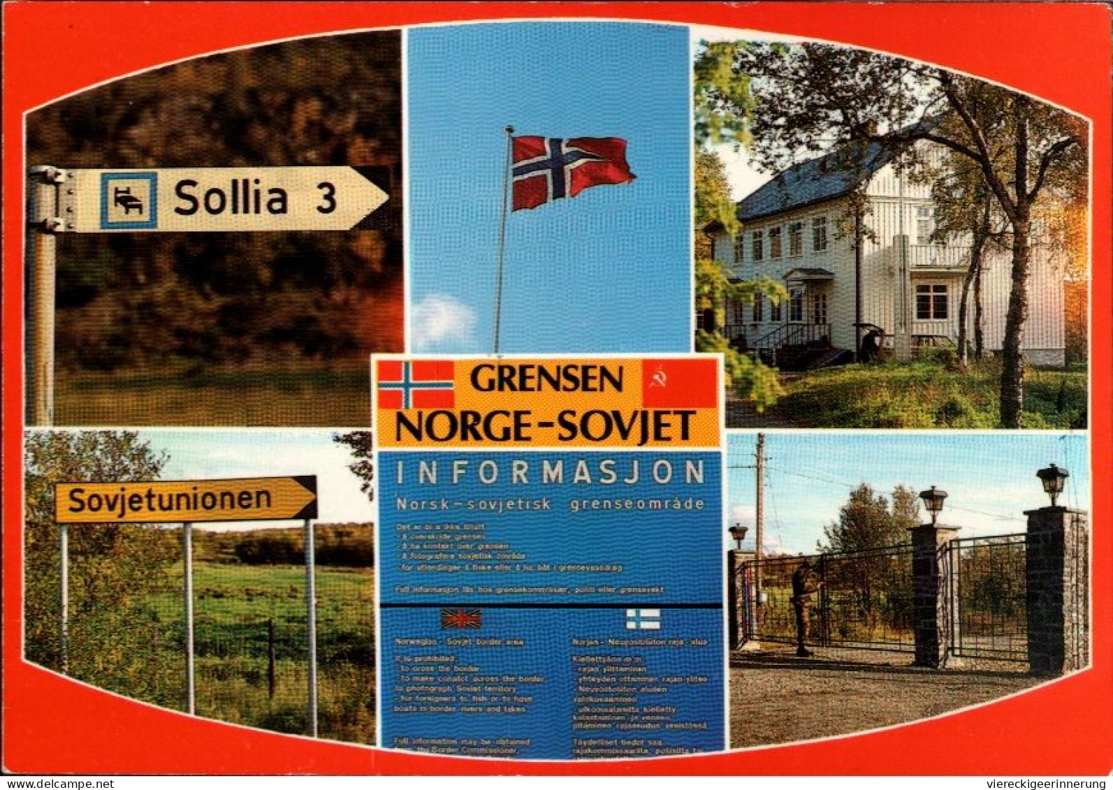 ! Ansichtskarte Grenze Norwegen, Sowjetunion - Norwegen