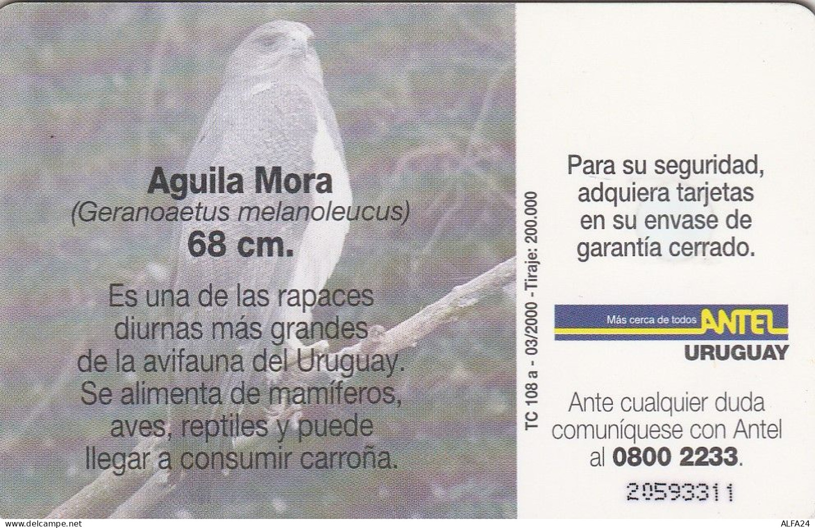 PHONE CARD URUGUAY  (E2.20.5 - Uruguay