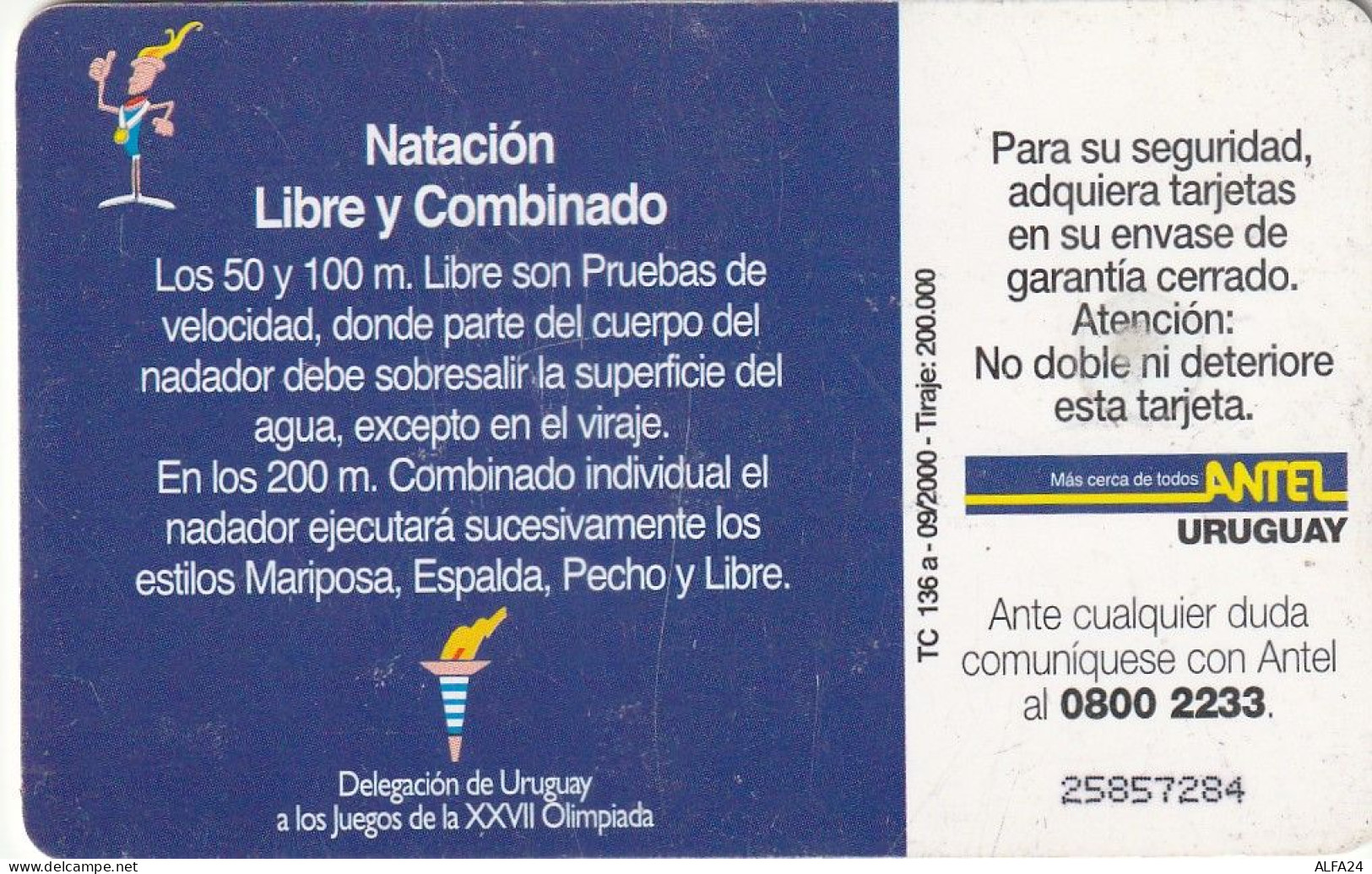 PHONE CARD URUGUAY  (E2.18.8 - Uruguay