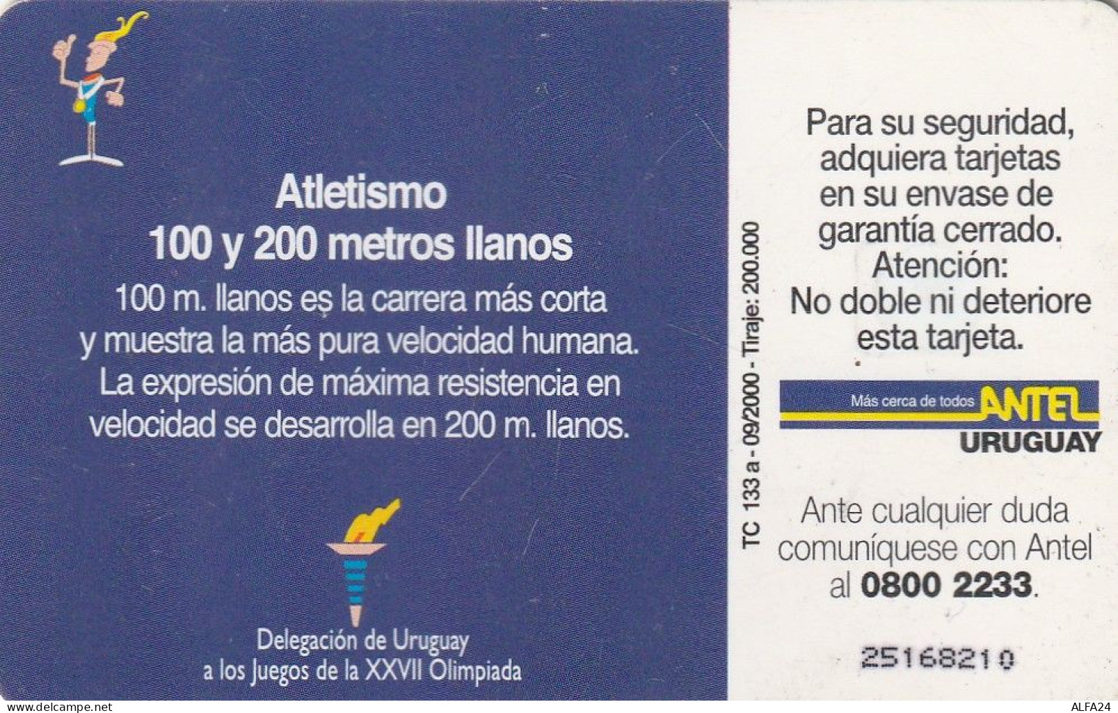 PHONE CARD URUGUAY  (E2.19.6 - Uruguay