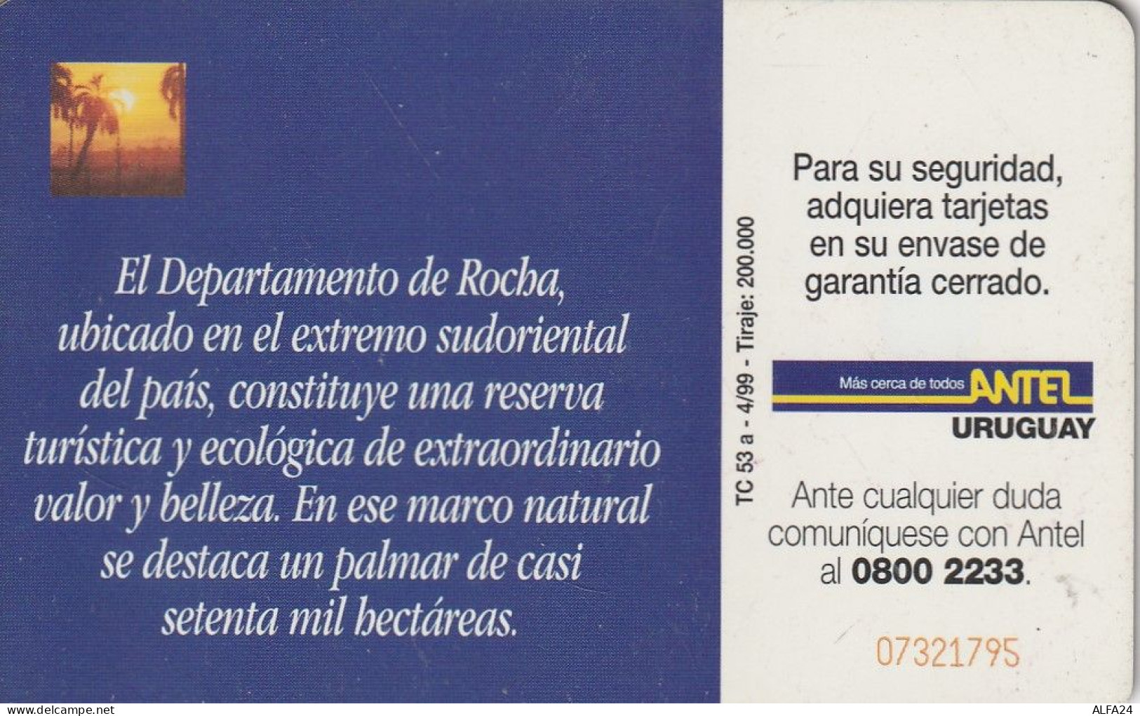 PHONE CARD URUGUAY  (E2.18.3 - Uruguay
