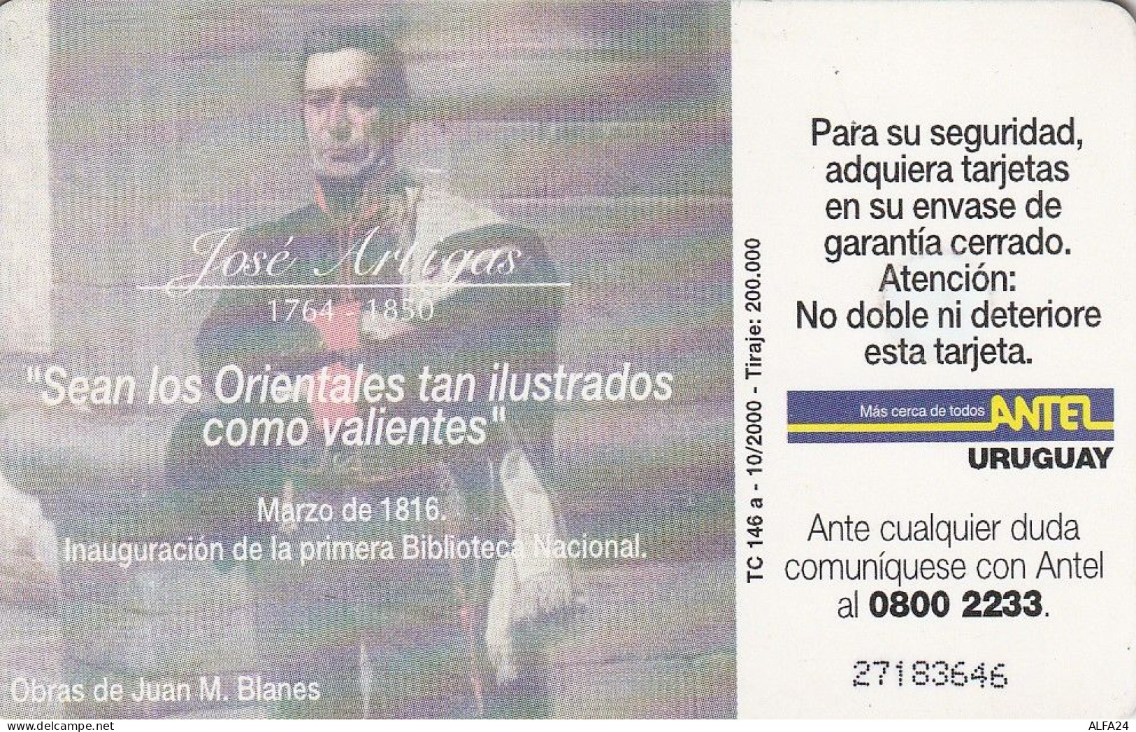 PHONE CARD URUGUAY  (E2.17.7 - Uruguay