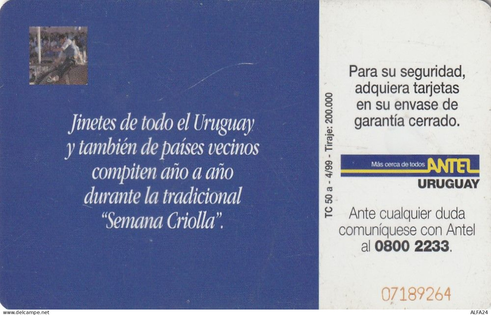 PHONE CARD URUGUAY  (E2.16.8 - Uruguay