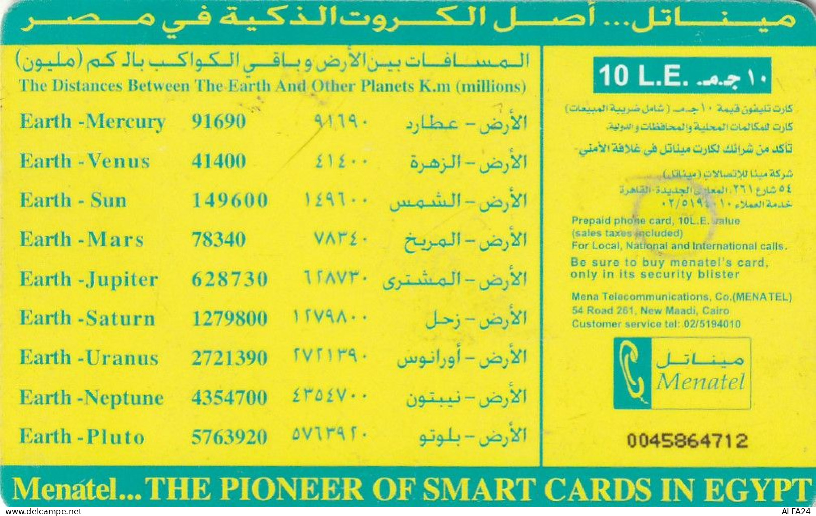 PHONE CARD EGITTO  (E2.3.8 - Egypte