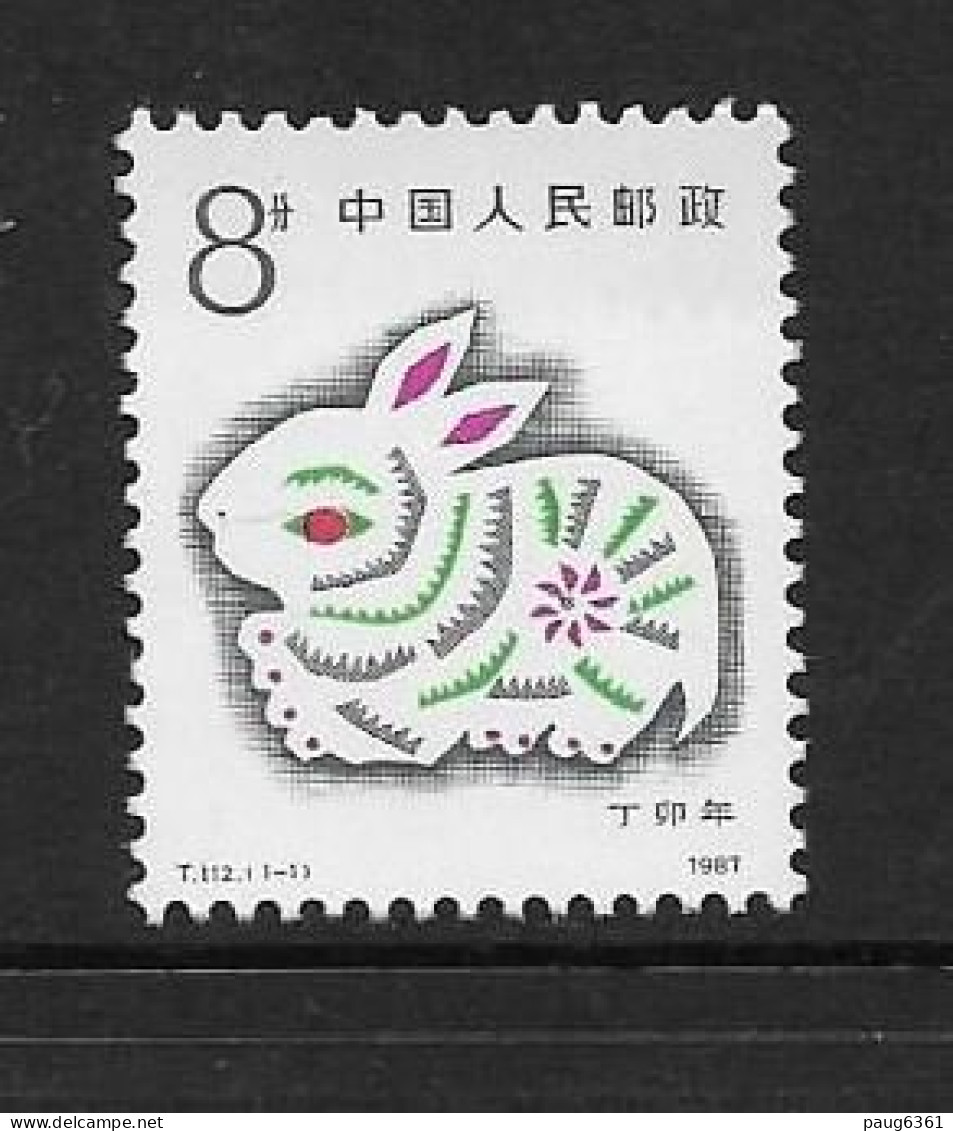 CHINE 1987  ANNEE DU LAPIN  YVERT N°2810  NEUF MNH** - Chinese New Year