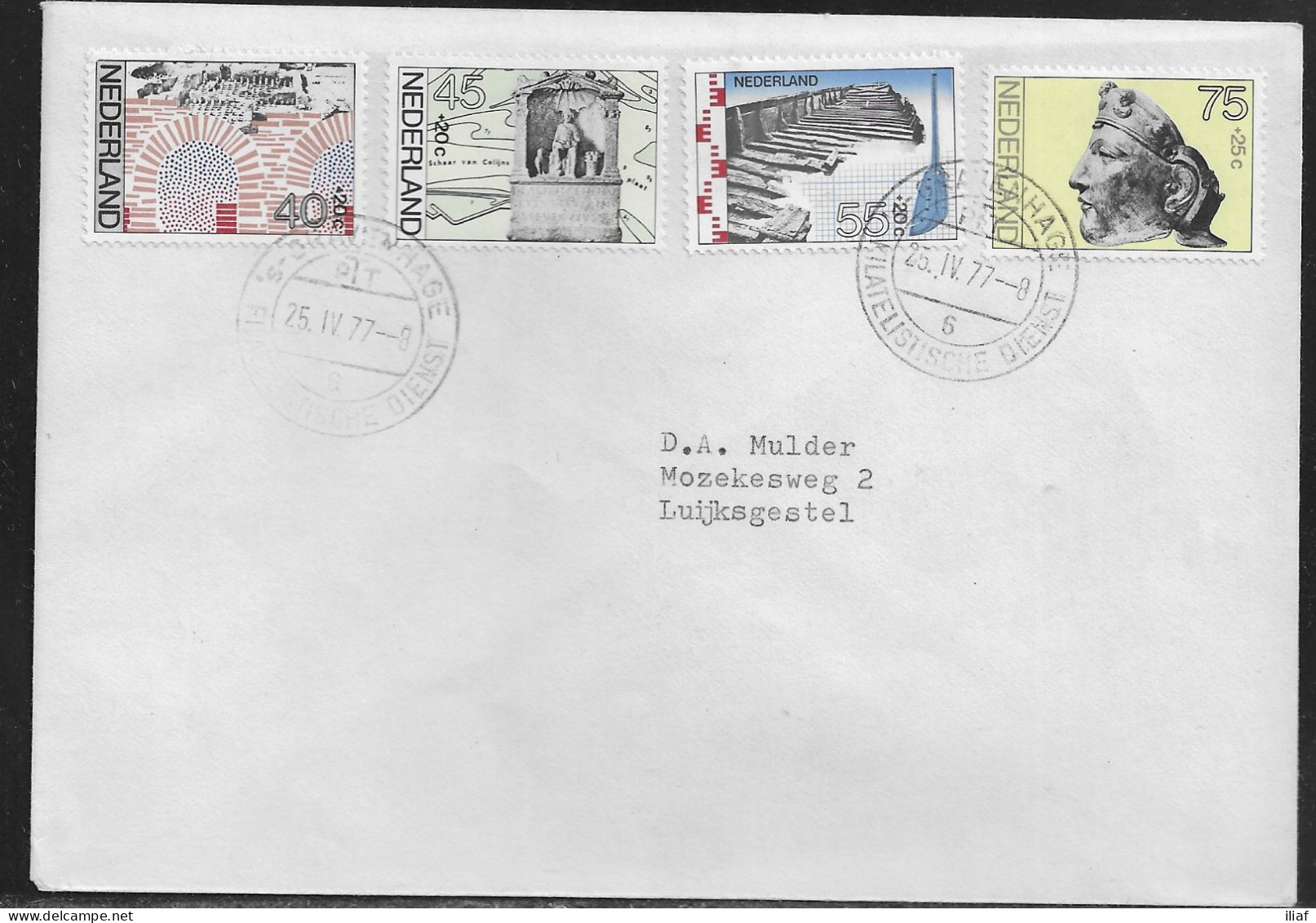 Netherlands. Sc. B531-B534.   Summer Stamps 1977.  Philatelic Service Cancellation - Lettres & Documents