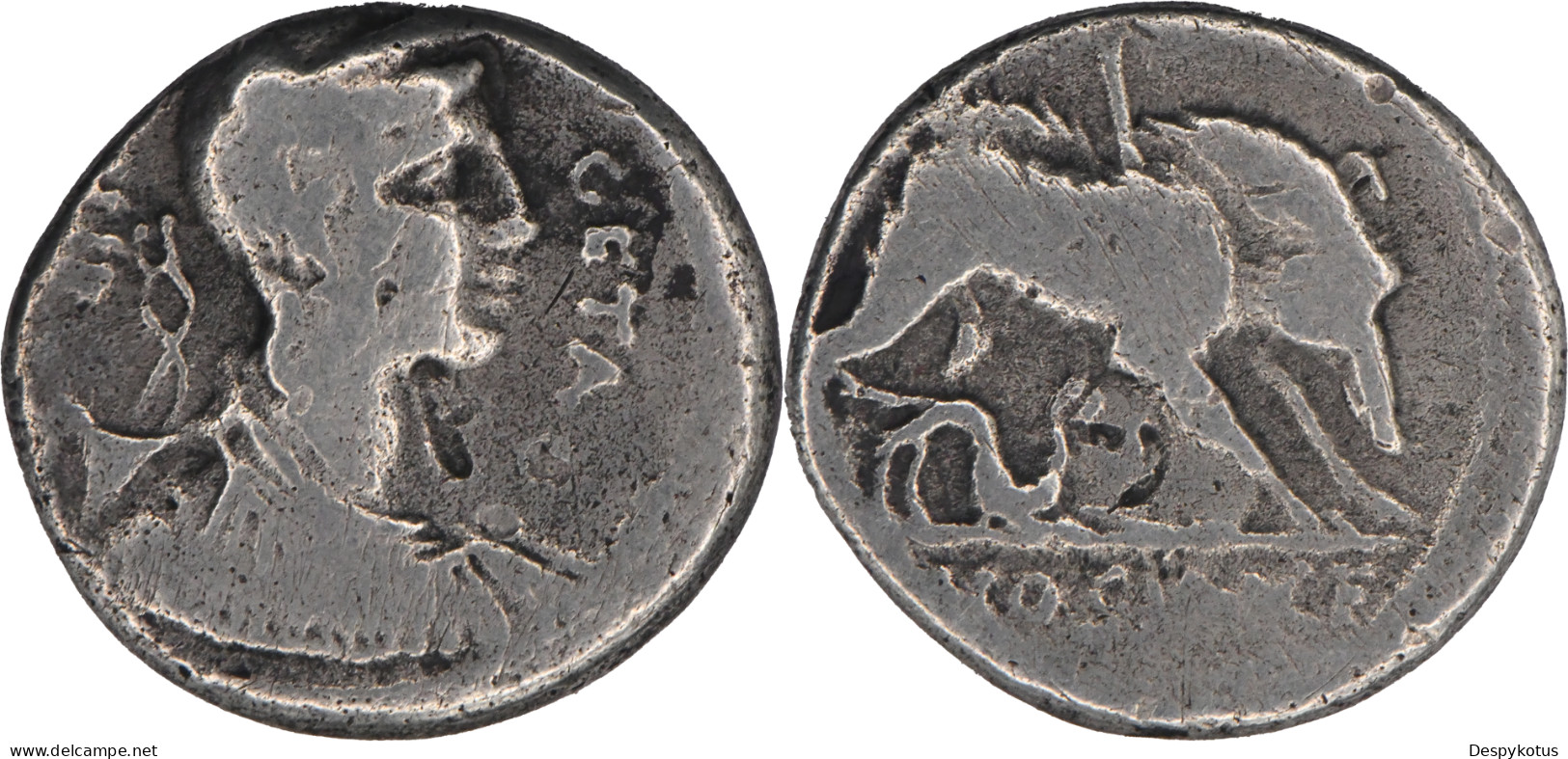 ROME - Denier - HOSODIA - Sanglier Blessé - RRC.407/2 - 17-301 - Republiek (280 BC Tot 27 BC)