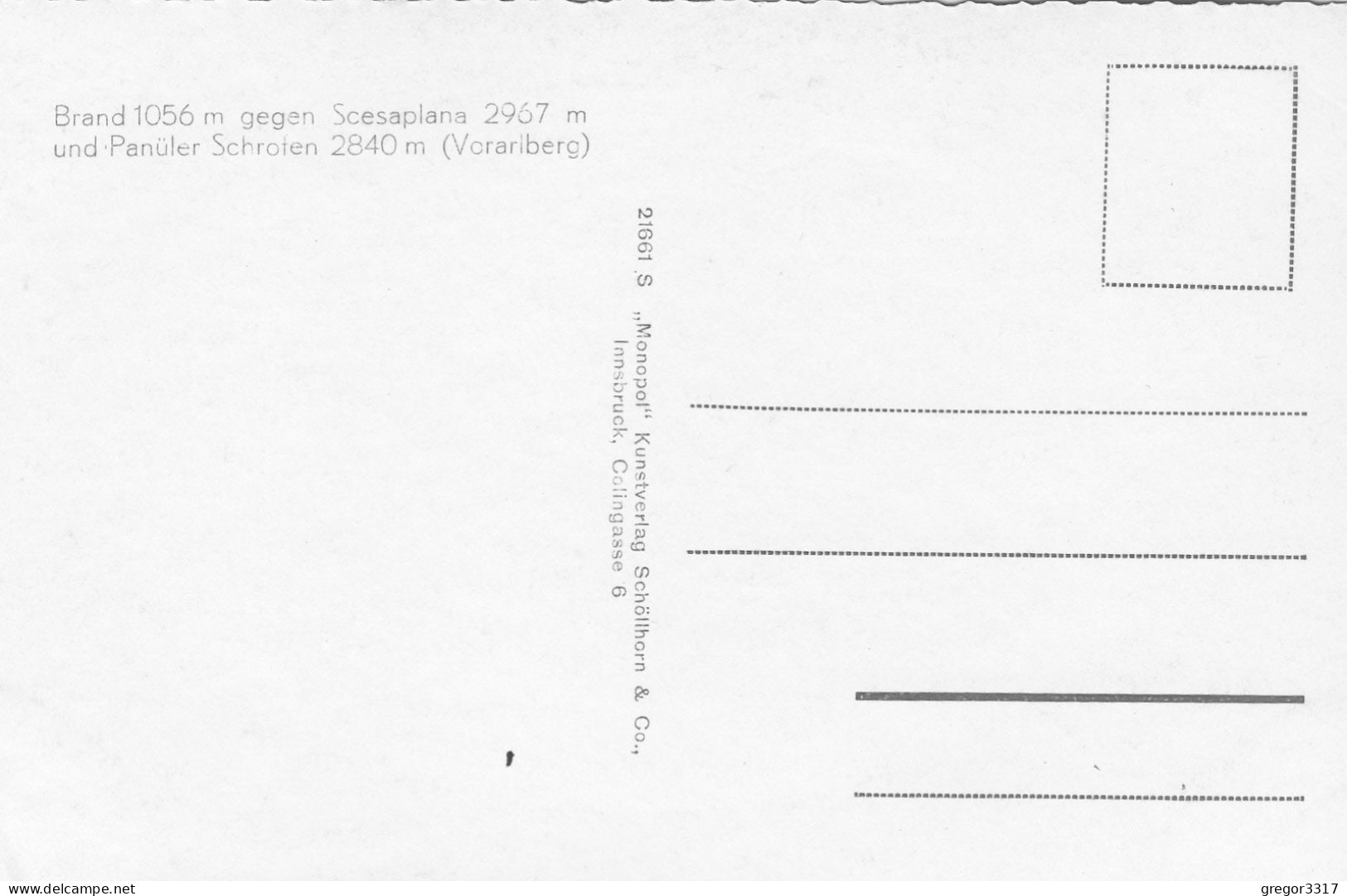E2556) BRAND 1056m Gegen Scesaplana U. Panüler Schrofen - Voarlberg - ältere Farbfoto AK - TOP - Brandertal