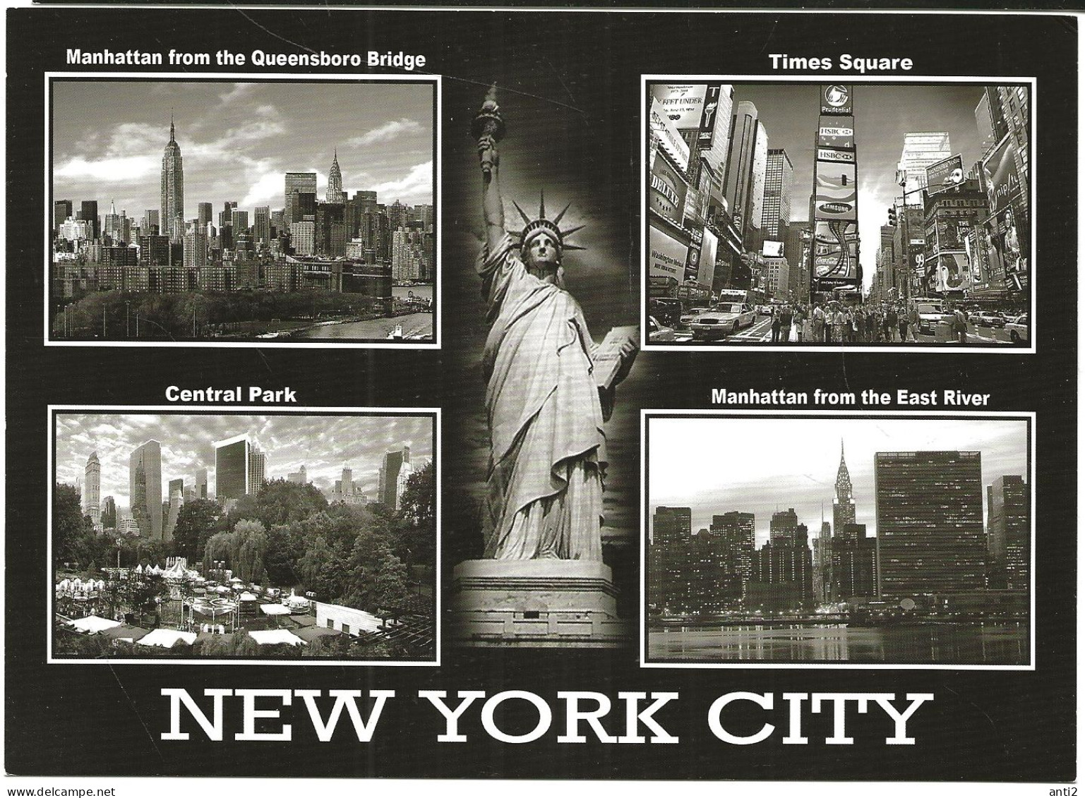 Postcard  From  USA New York City, Manhattan, Times Square, Central Park   - 4 Cards - Other Monuments & Buildings