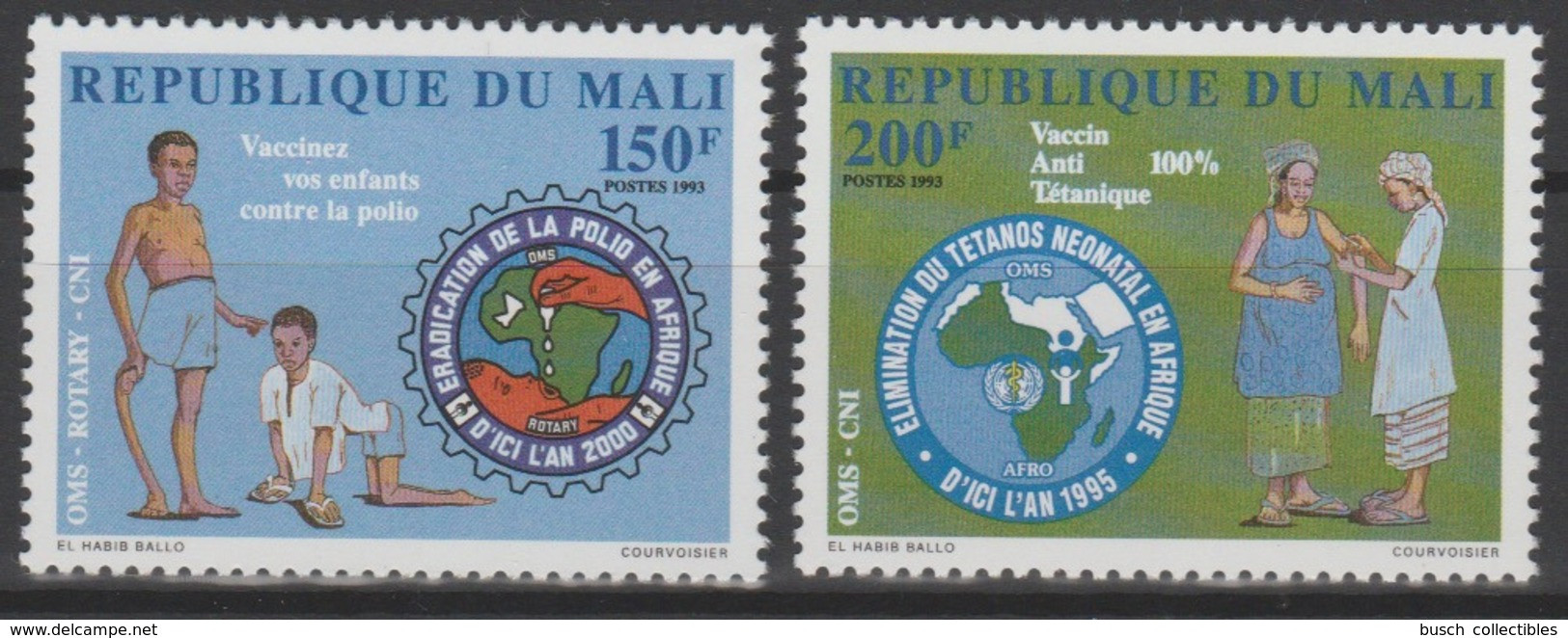 Mali 1993 Mi. 1177 - 1178 Vaccin Anti Tétanique Tetanos Maladie OMS AFRO WHO Vaccination Santé Health - OMS