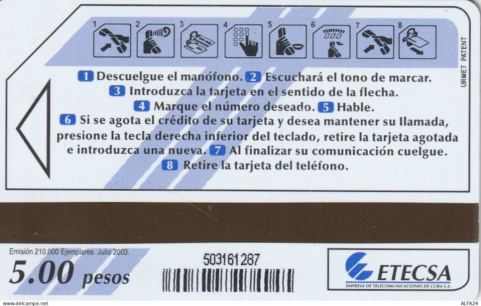 PHONE CARD CUBA URMET NEW (E1.14.1 - Kuba