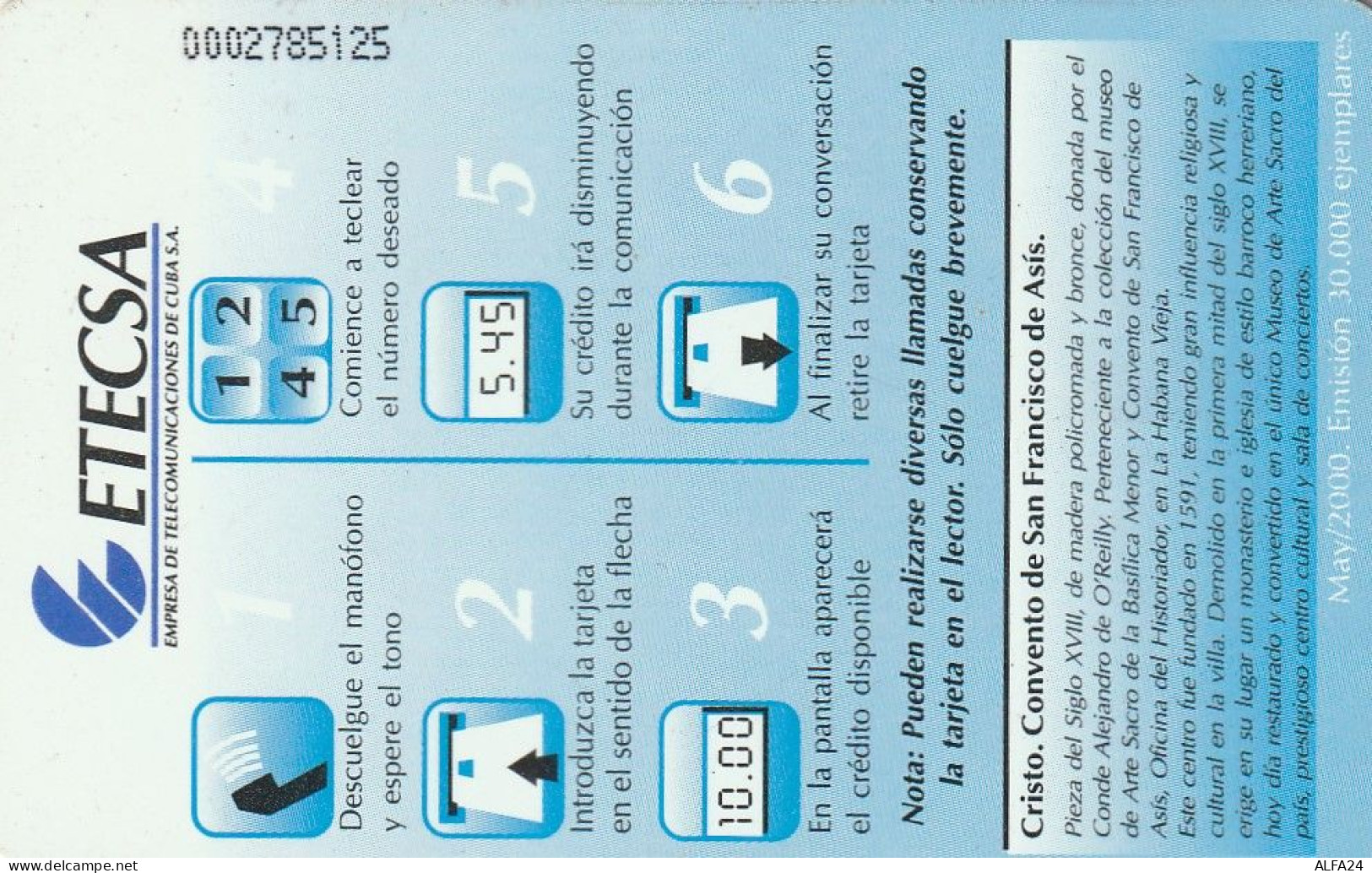 PHONE CARD CUBA  (E1.14.6 - Kuba