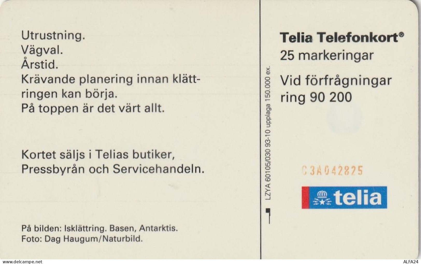 PHONE CARD SVEZIA  (E1.12.4 - Suède