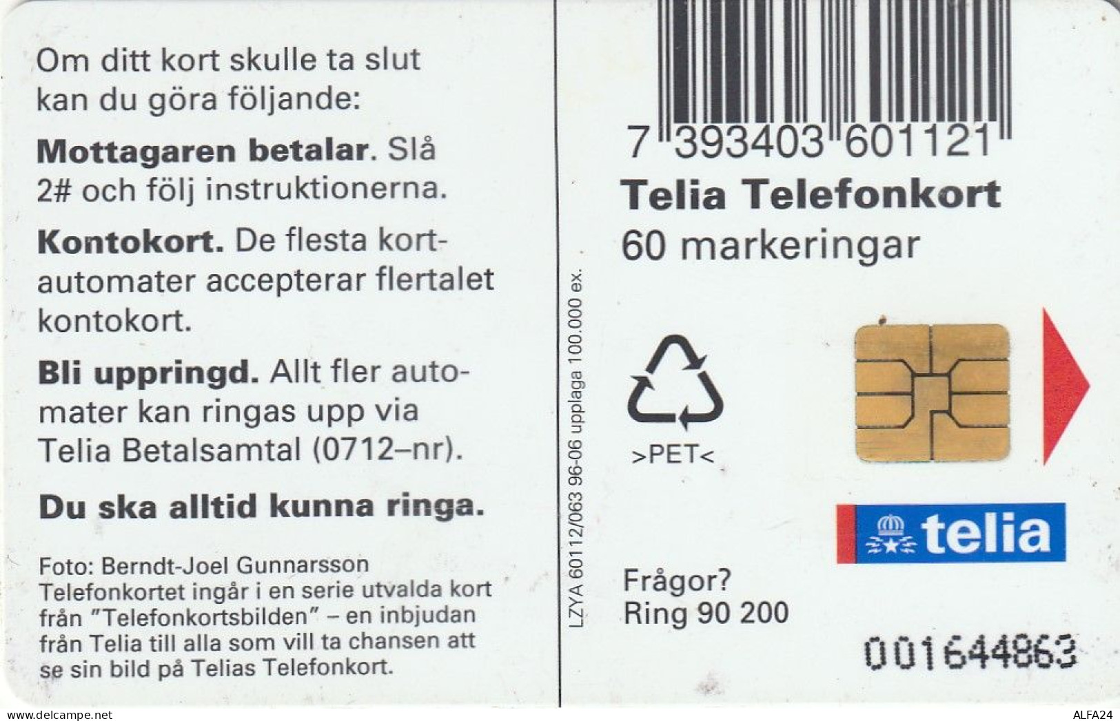 PHONE CARD SVEZIA  (E1.9.8 - Suecia