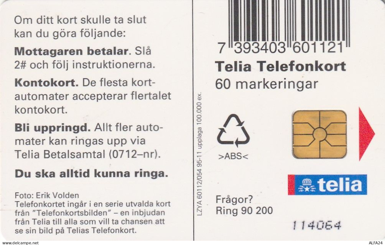 PHONE CARD SVEZIA  (E1.9.6 - Schweden