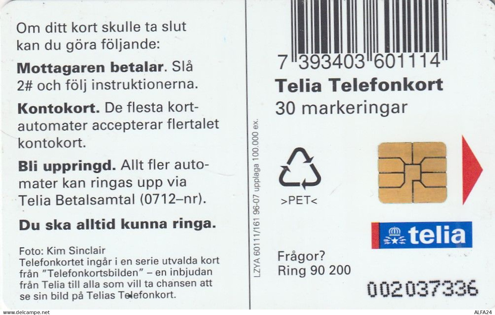 PHONE CARD SVEZIA  (E1.9.3 - Sweden