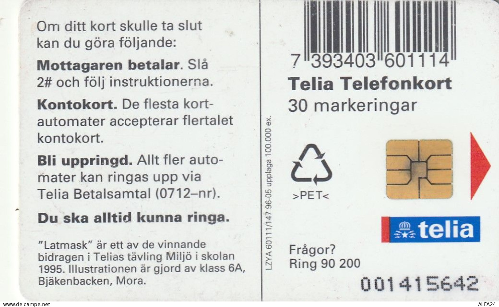 PHONE CARD SVEZIA  (E1.9.2 - Suecia