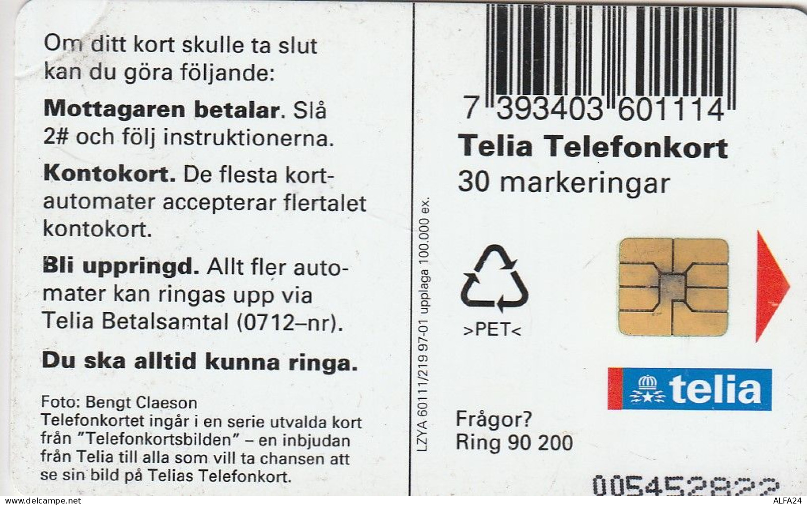 PHONE CARD SVEZIA  (E1.8.3 - Zweden