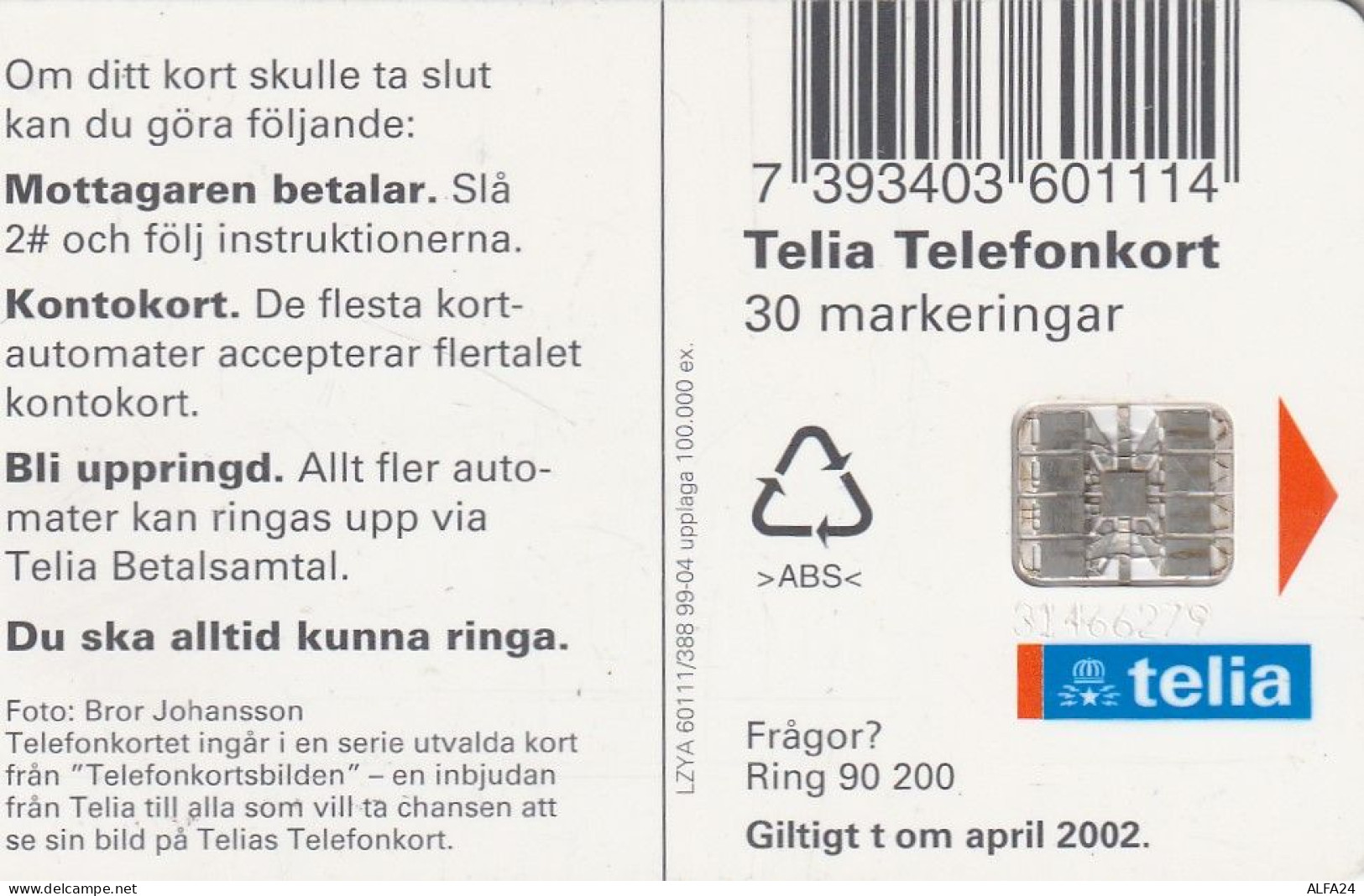 PHONE CARD SVEZIA  (E1.8.1 - Sweden