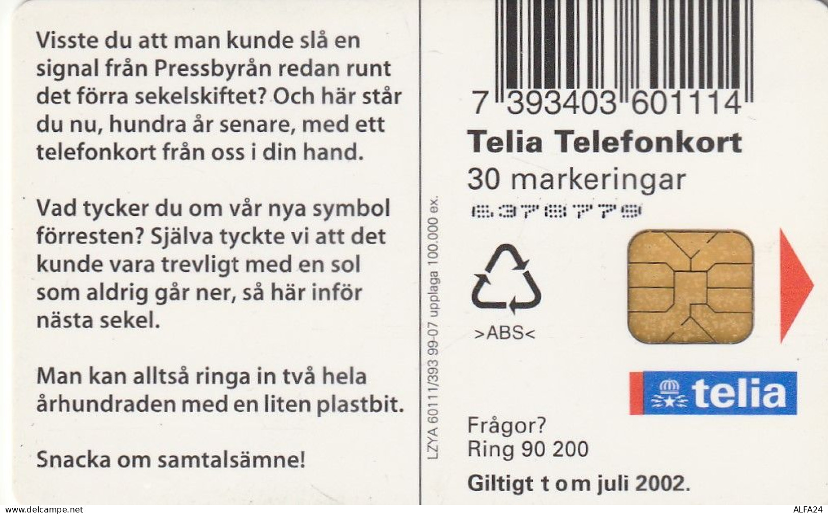 PHONE CARD SVEZIA  (E1.7.6 - Schweden