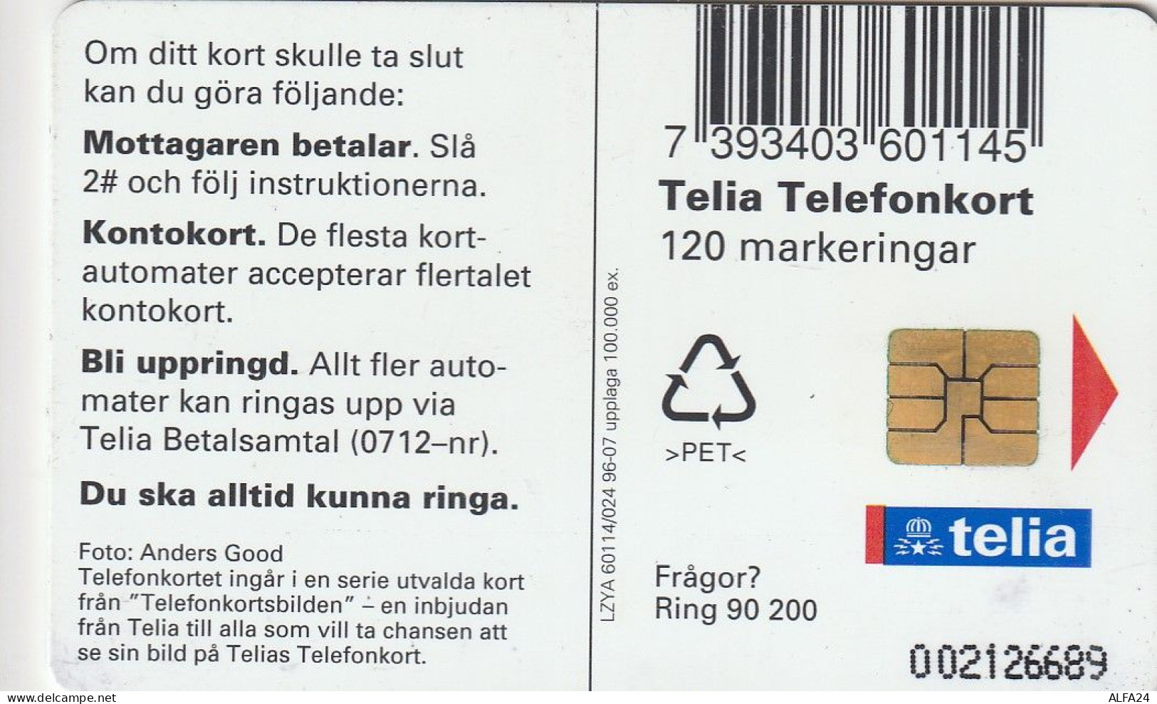 PHONE CARD SVEZIA  (E1.6.5 - Svezia