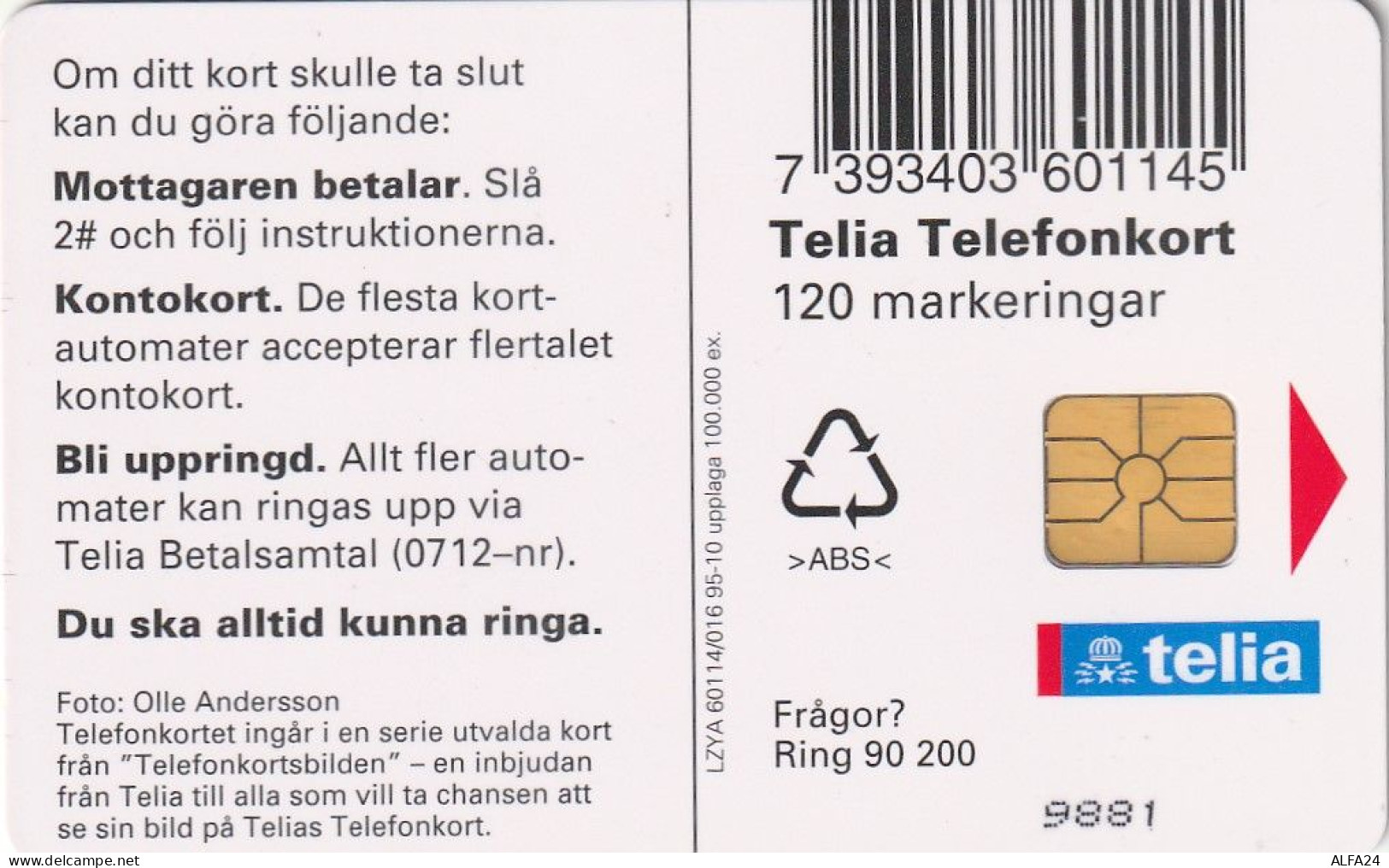 PHONE CARD SVEZIA  (E1.7.4 - Suecia