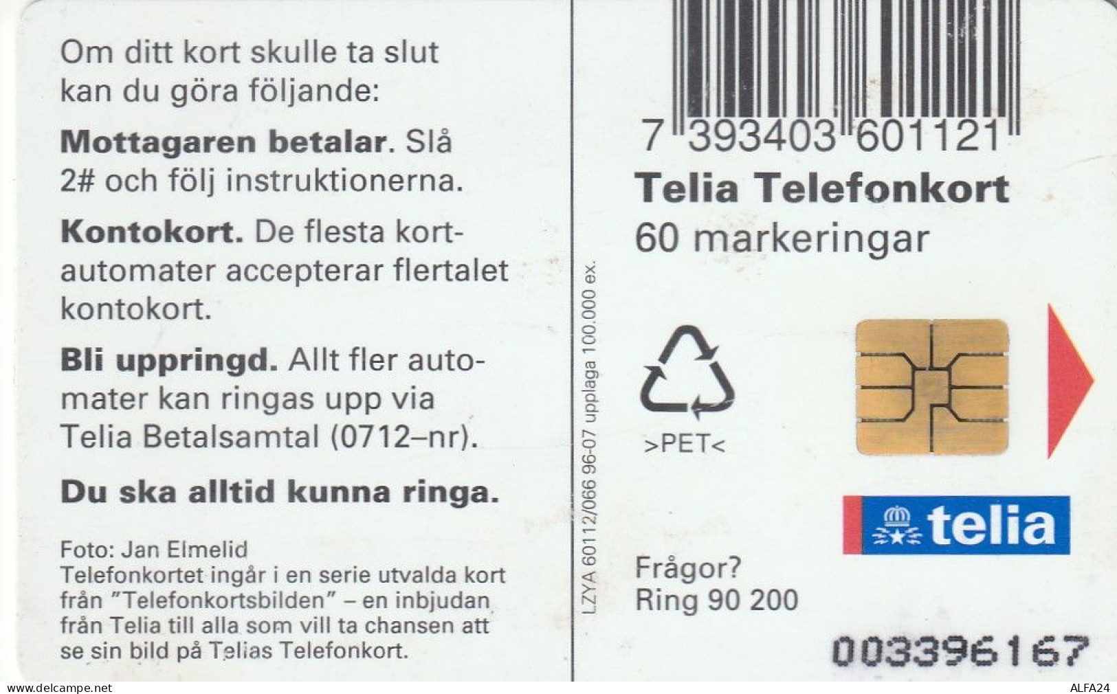 PHONE CARD SVEZIA  (E1.6.2 - Sweden