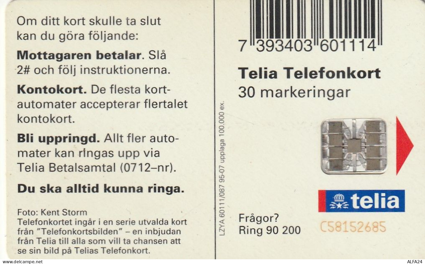 PHONE CARD SVEZIA  (E1.6.6 - Sweden