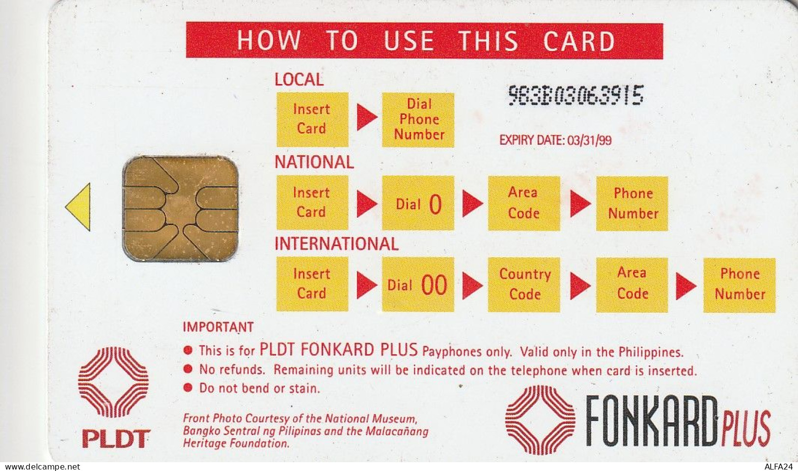 PHONE CARD FILIPPINE  (E1.4.7 - Philippines