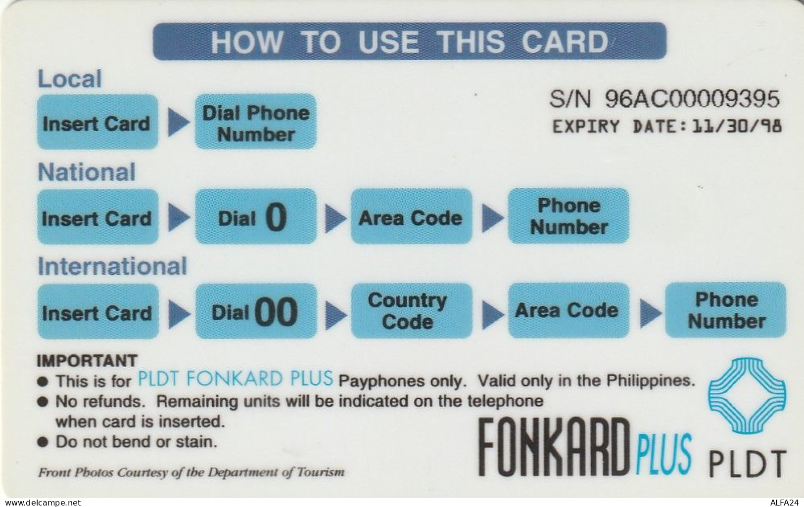 PHONE CARD FILIPPINE  (E1.4.4 - Filipinas