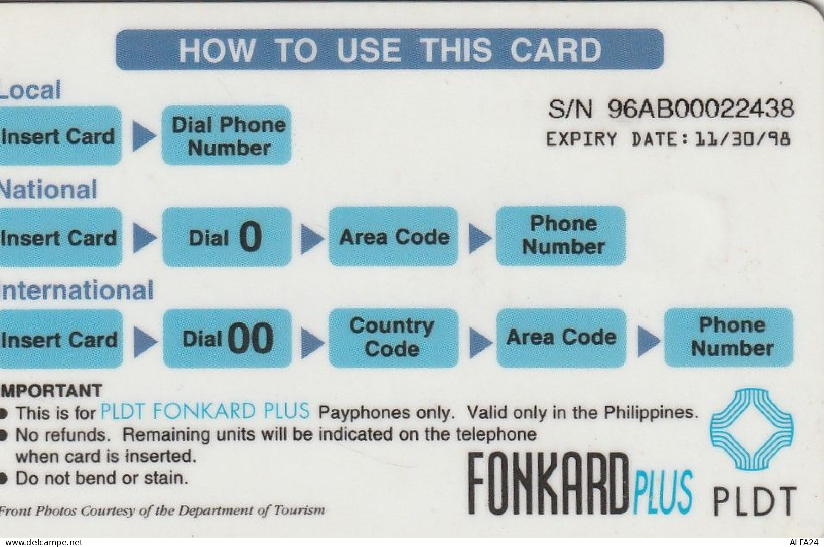 PHONE CARD FILIPPINE  (E1.4.3 - Philippines