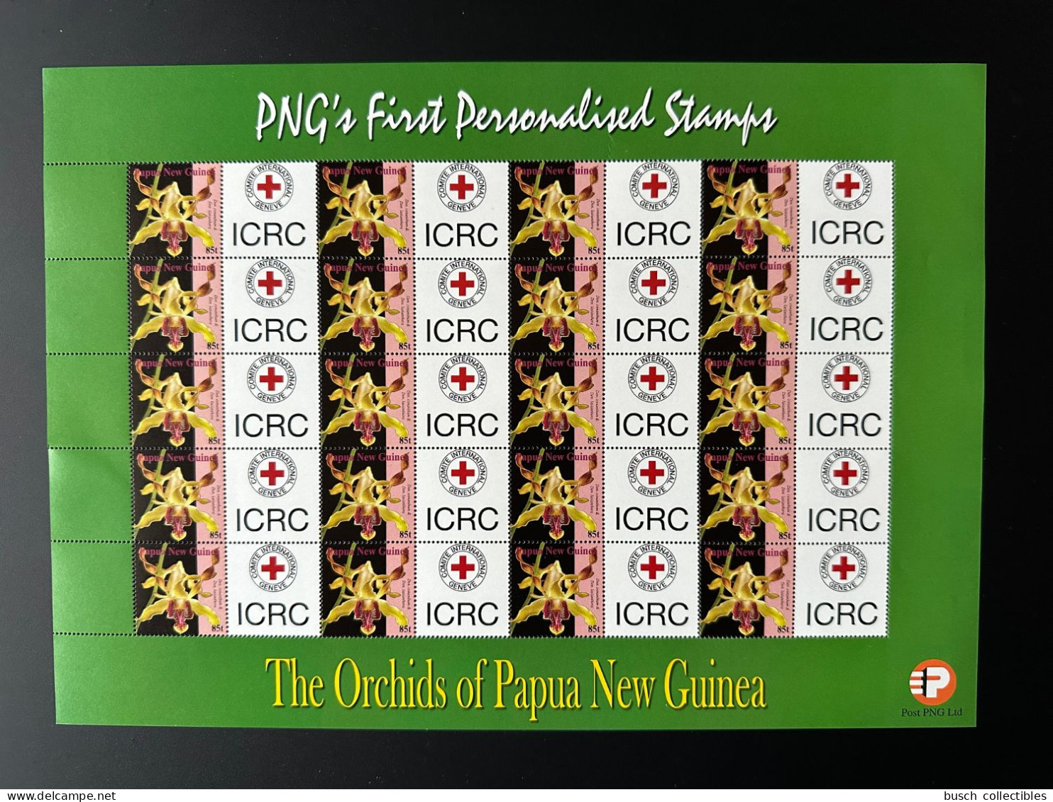 Papua New Guinea PNG 2007 Mi. 1244 Personalized ICRC Croix Rouge Red Cross Rotes Kreuz Comité International Genève - Orquideas