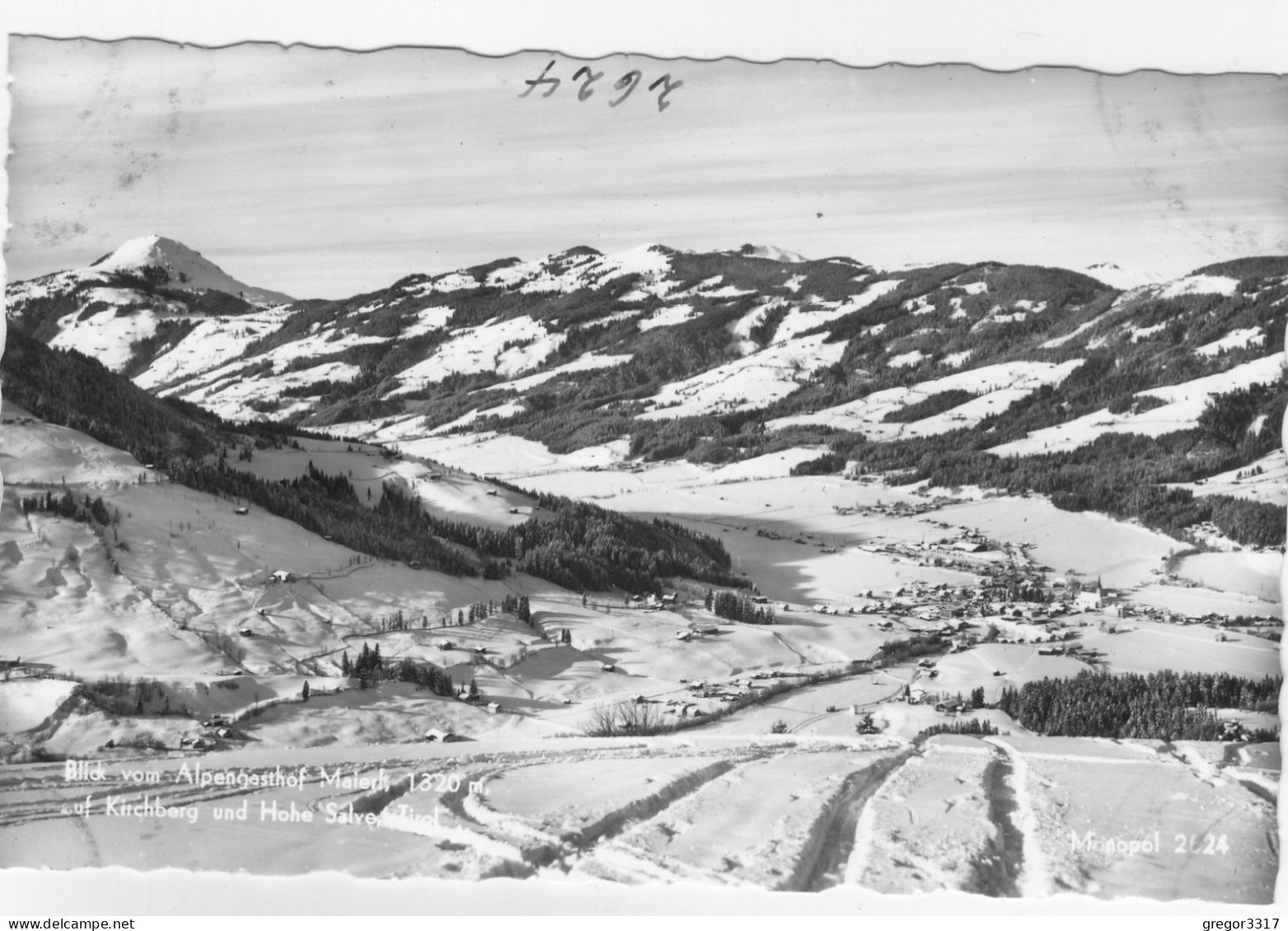 E2569) KIRCHBERG In Tirol - Blick Vom Alpengasthof Maierl Auf Kirchberg Und Hohe Salve - Verschneit ALT - Kirchberg