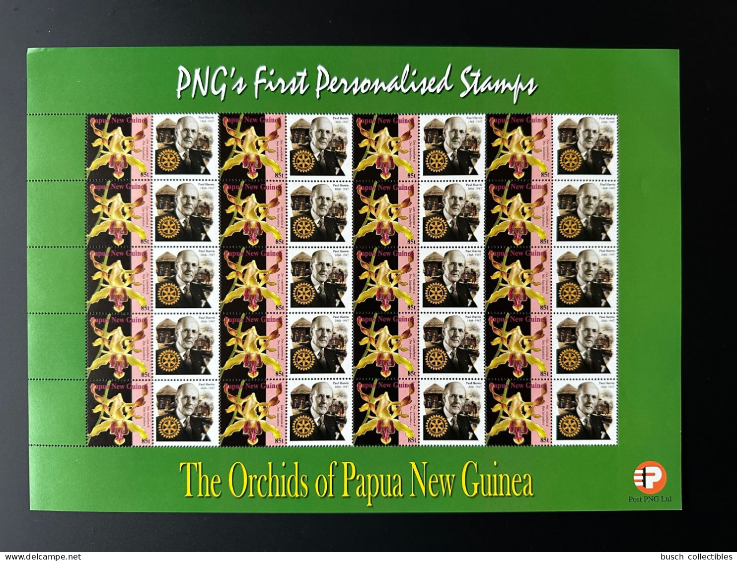 Papua New Guinea PNG 2007 Mi. 1244 Personalized Rotary Club International Paul Harris Orchids Flowers - Papua-Neuguinea