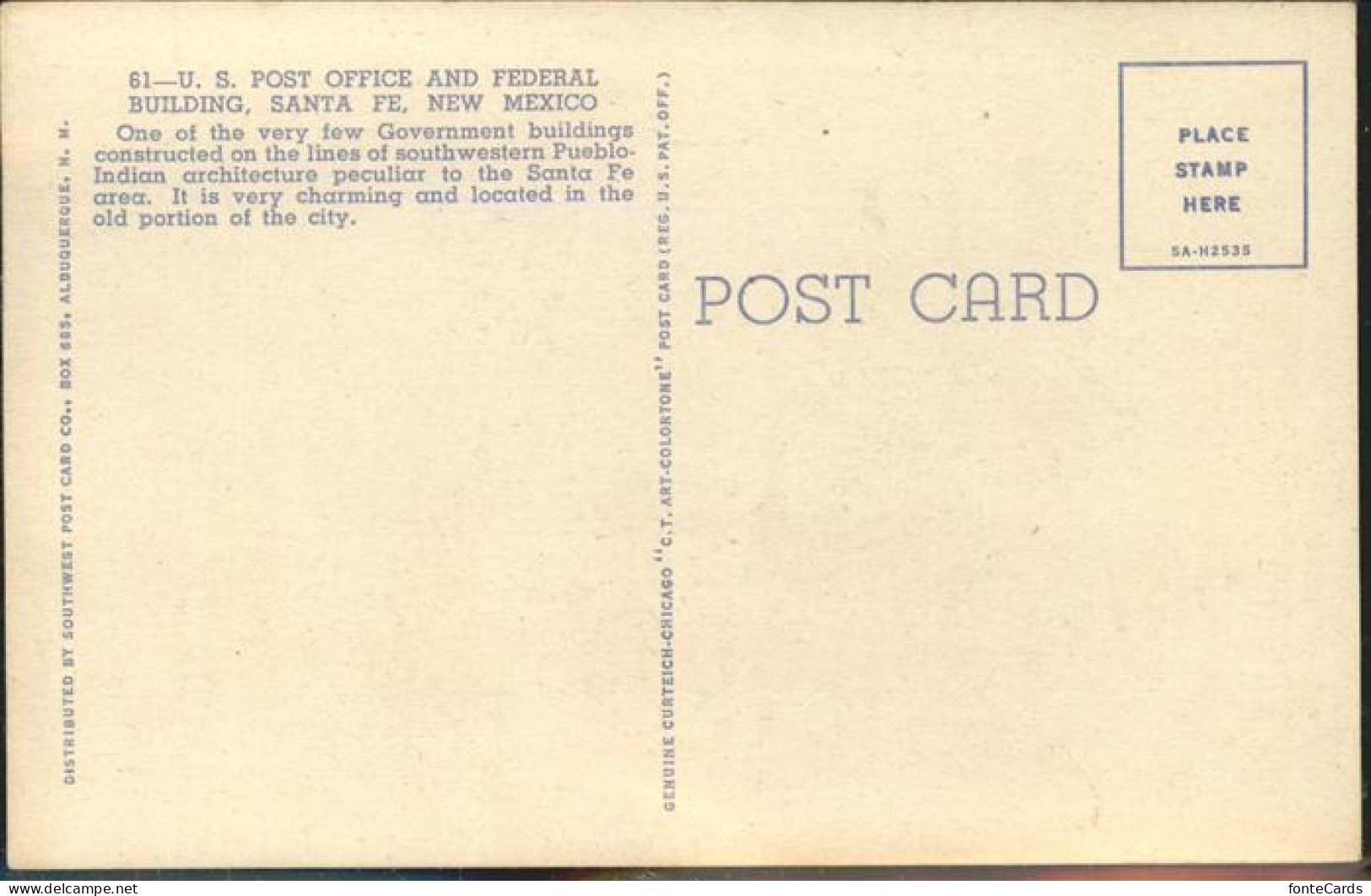 11326077 Santa_Fe_New_Mexico Post Office Federal Building - Andere & Zonder Classificatie