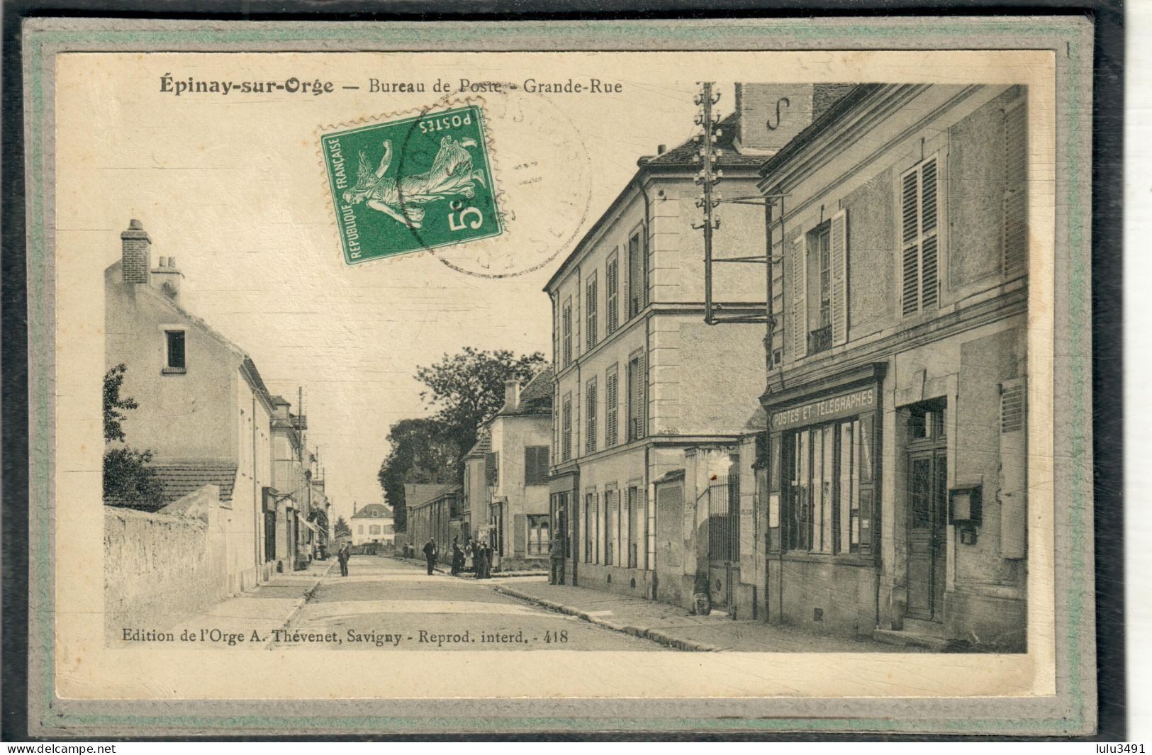 CPA (91) EPINAY-sur-ORGE - Aspect Du Bureau De Poste En Grande Rue En 1911 - Epinay-sur-Orge