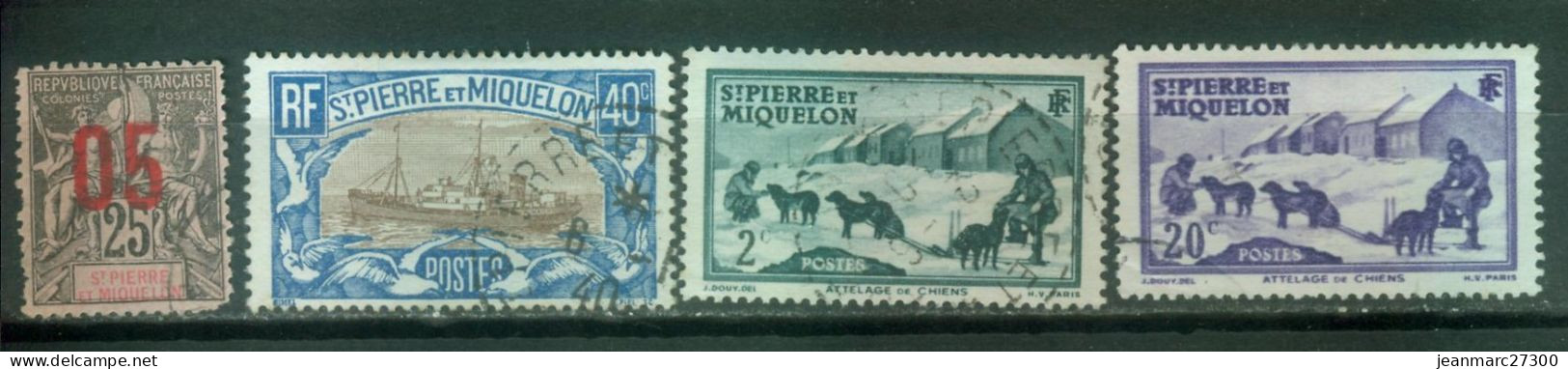 Amériques - Saint Pierre & Miquelon  - Yt 98 145 167 173 Oblitérés - Used Stamps