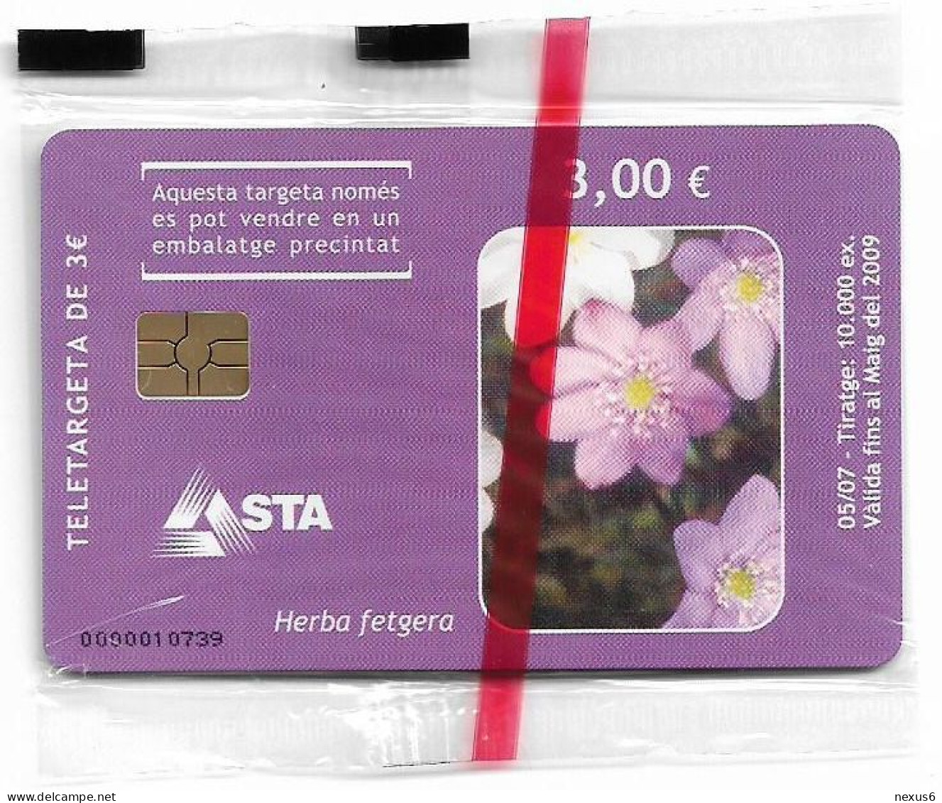 Andorra - STA - STA-0156 - Herba Fetgera, Gem5 Red, 05.2007, 3€, 10.000ex, NSB - Andorra