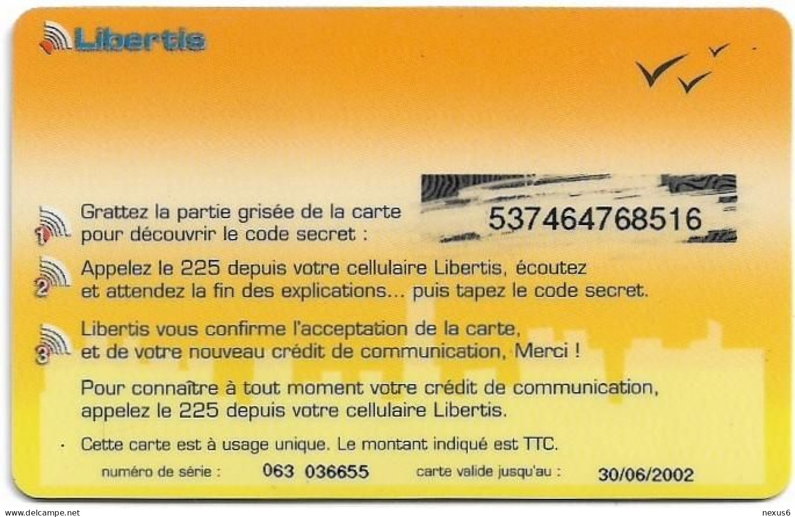 Gabon - Libertis - Moyen Ogooue, Exp.30.06.2002, GSM Refill 5.000FCFA, Used - Gabun