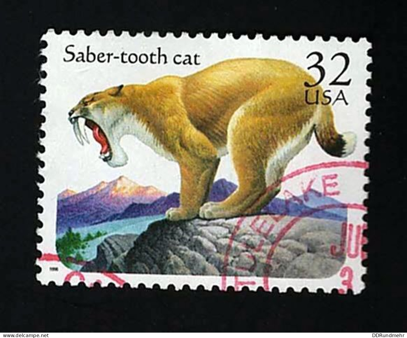 1996 Saber-toothed Cat  Michel US 2738 Stamp Number US 3080 Yvert Et Tellier US 2513 Stanley Gibbons US 3213 Used - Oblitérés