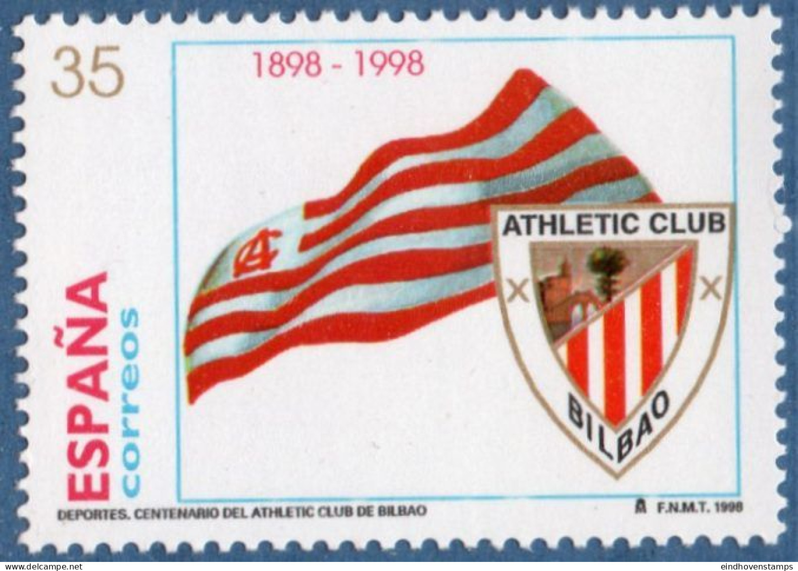 Spain 1998 Desportes, Athletic Club De Bilbao, Crest - Flag 1 Value MNH - Clubs Mythiques