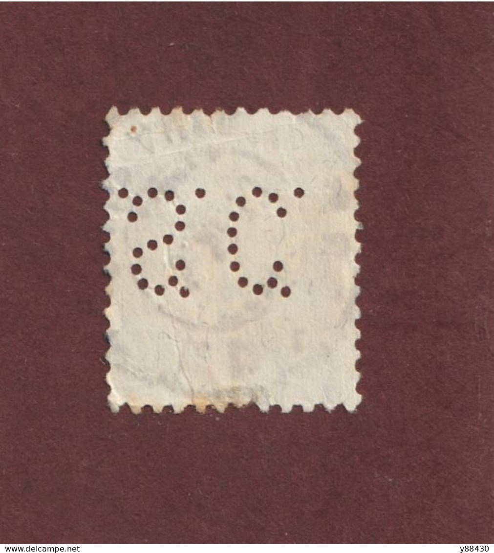 SUISSE - PERFORÉ . S . C . - N° 124 De 1907 / 1917 - Helvetia Assise . 50c. Vert Et Vert Clair - 4 Scan - Perforadas