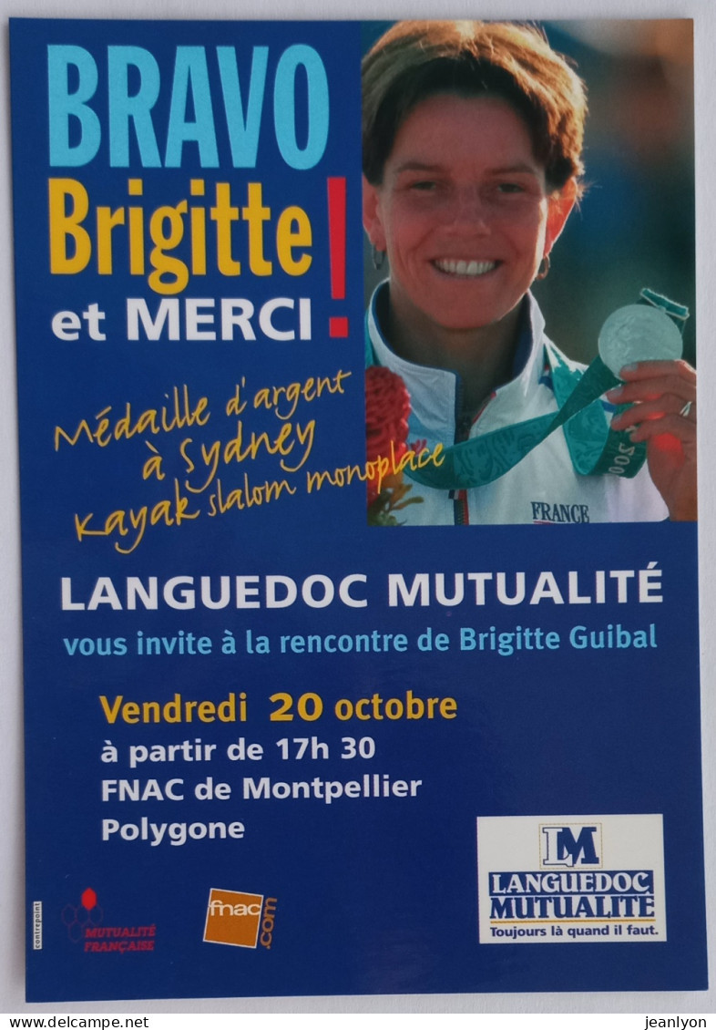 KAYAK - Brigitte GUIBAL - Médaille Argent Jeux Olympiques Sydney 2000 - Carte Publicitaire Languedoc Mutualité - Rudersport