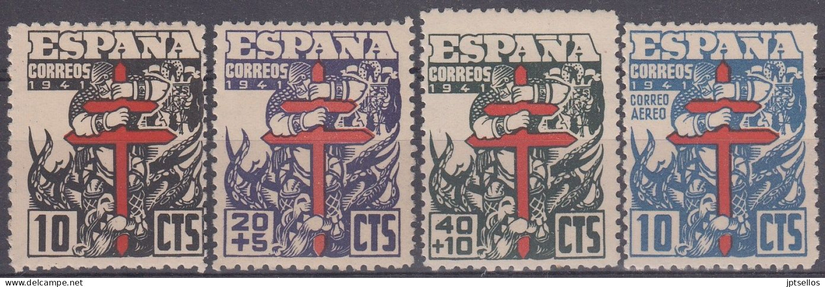 ESPAÑA 1941 Nº 948/951 NUEVO SIN FIJASELLOS - Neufs