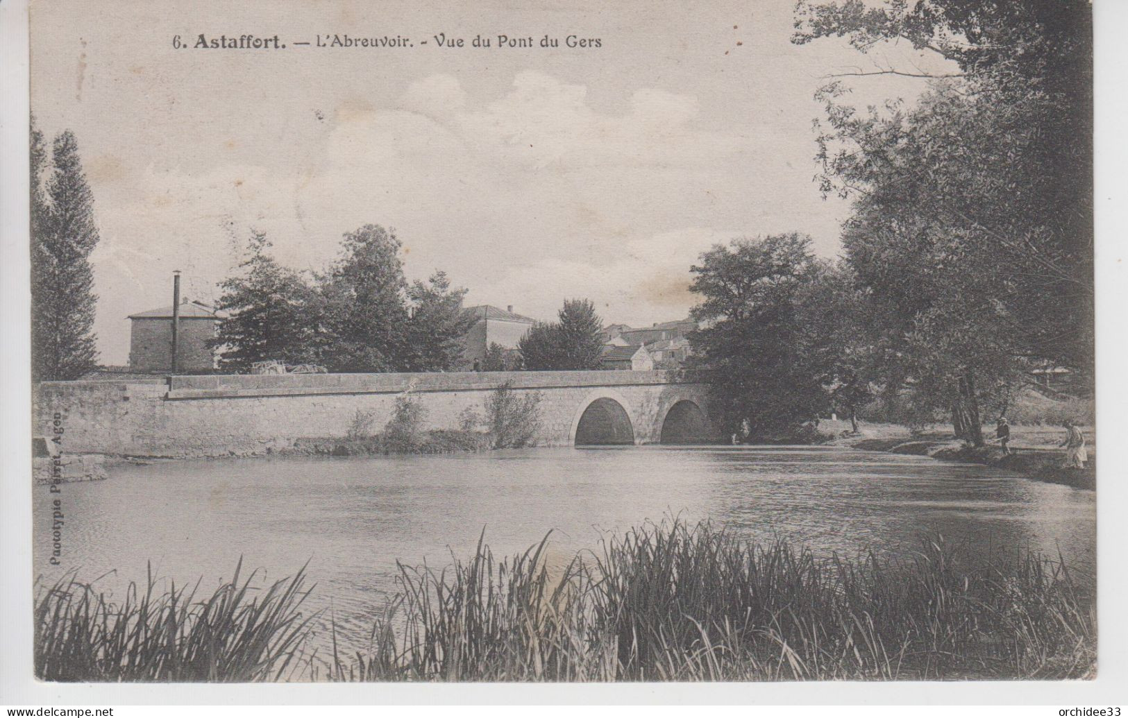 CPA Astaffort - L'abreuvoir - Vue Du Pont Du Gers - Astaffort