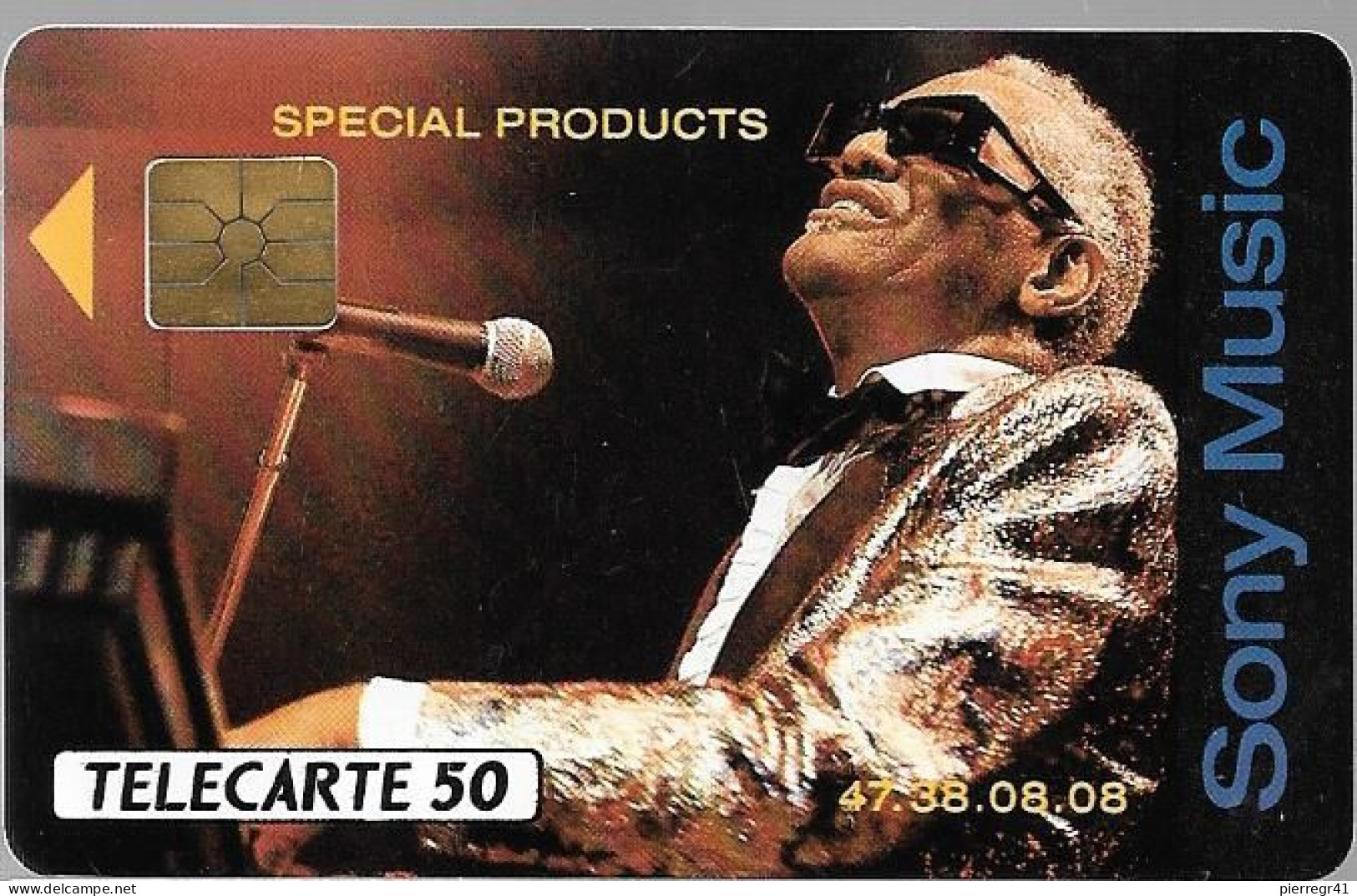 CARTE-PRIVEE-50U-GemA-D610-04/91-SONY Musique-Ray CHARLES-R° Glacé-1000-Ex-Utilisé-TBE/LUXE-RARE - Privat