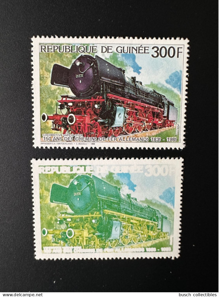 Guinée Guinea 1986 Mi. 1120 Locomotive Vapeur 01220 Eisenbahn Railways Train Zug VARIETE FEHLDRUCK ERROR Missing Colors - Trenes